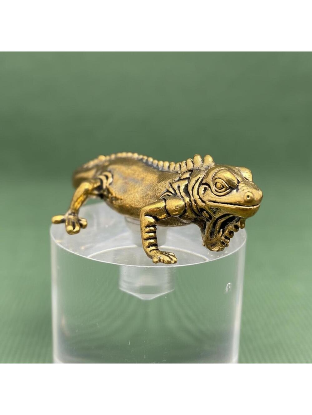 Brass Iguana Lizard Figurine Miniature